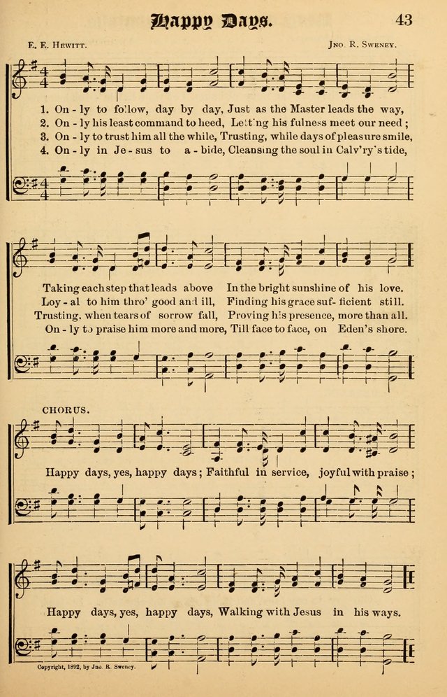 Junior Songs: a collection of sacred hymns and songs; for use in meetings of junior societies, Sunday Schools, etc. page 41