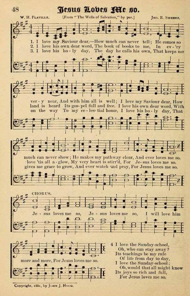 Junior Songs: a collection of sacred hymns and songs; for use in meetings of junior societies, Sunday Schools, etc. page 48