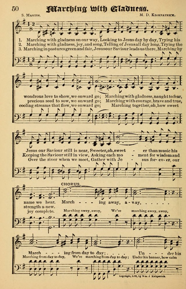 Junior Songs: a collection of sacred hymns and songs; for use in meetings of junior societies, Sunday Schools, etc. page 50