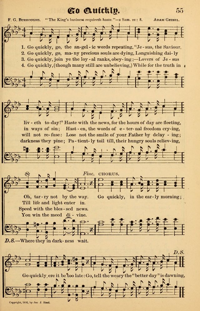 Junior Songs: a collection of sacred hymns and songs; for use in meetings of junior societies, Sunday Schools, etc. page 55