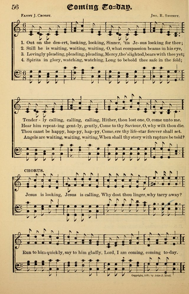 Junior Songs: a collection of sacred hymns and songs; for use in meetings of junior societies, Sunday Schools, etc. page 56