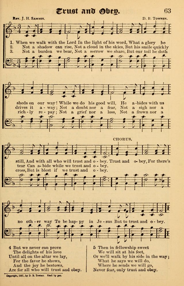 Junior Songs: a collection of sacred hymns and songs; for use in meetings of junior societies, Sunday Schools, etc. page 63
