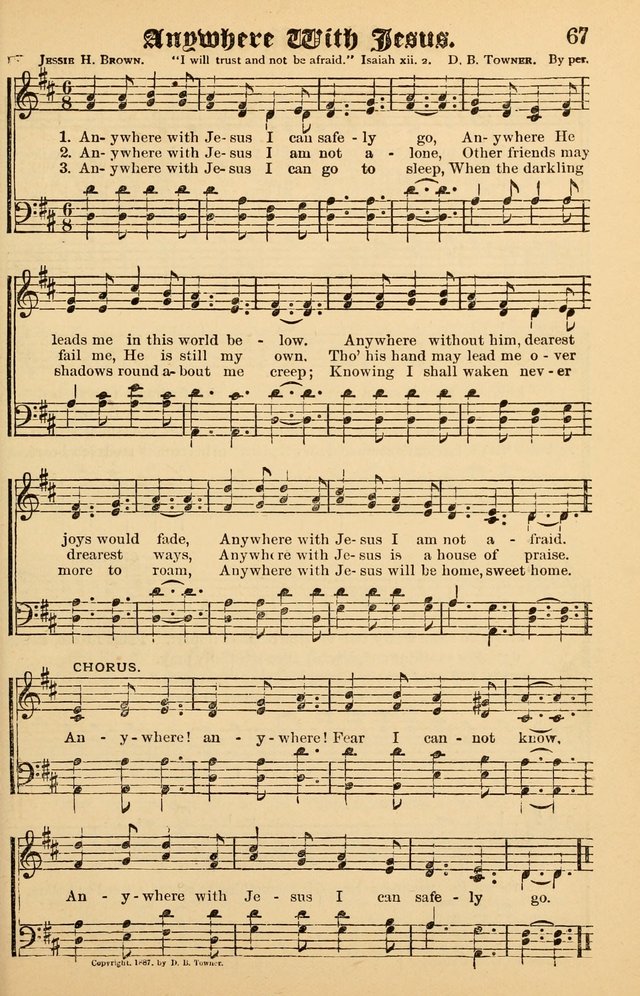 Junior Songs: a collection of sacred hymns and songs; for use in meetings of junior societies, Sunday Schools, etc. page 67