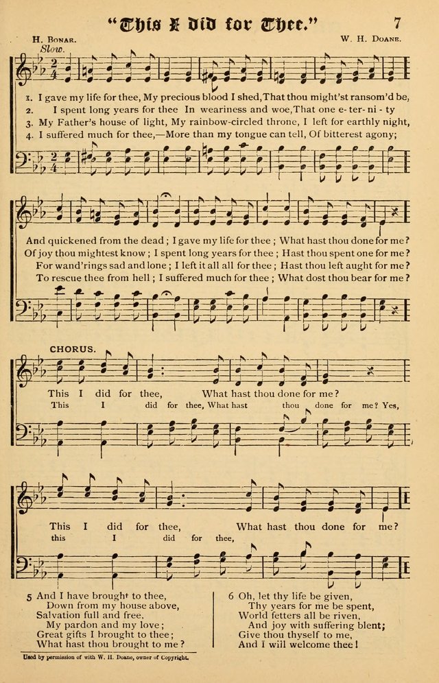 Junior Songs: a collection of sacred hymns and songs; for use in meetings of junior societies, Sunday Schools, etc. page 7