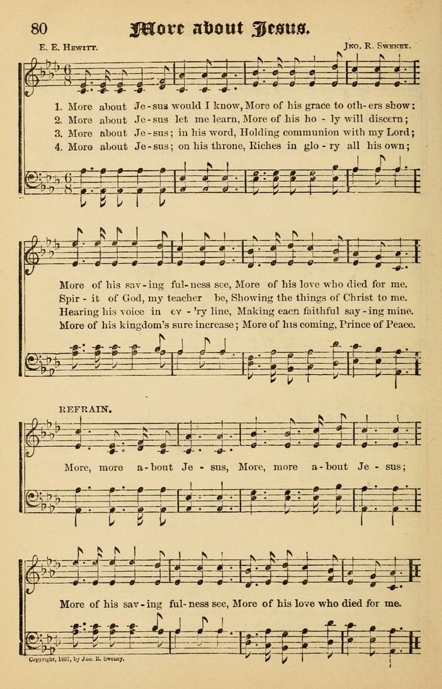 Junior Songs: a collection of sacred hymns and songs; for use in meetings of junior societies, Sunday Schools, etc. page 80