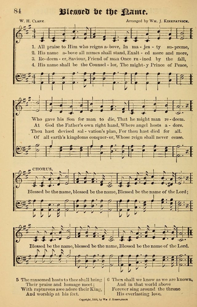 Junior Songs: a collection of sacred hymns and songs; for use in meetings of junior societies, Sunday Schools, etc. page 84