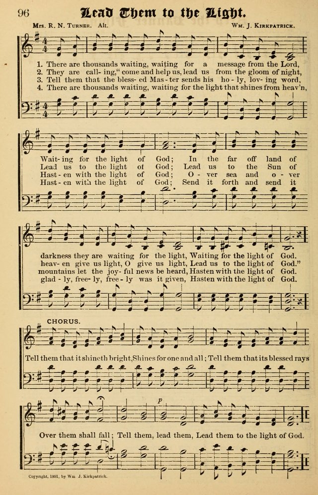 Junior Songs: a collection of sacred hymns and songs; for use in meetings of junior societies, Sunday Schools, etc. page 96