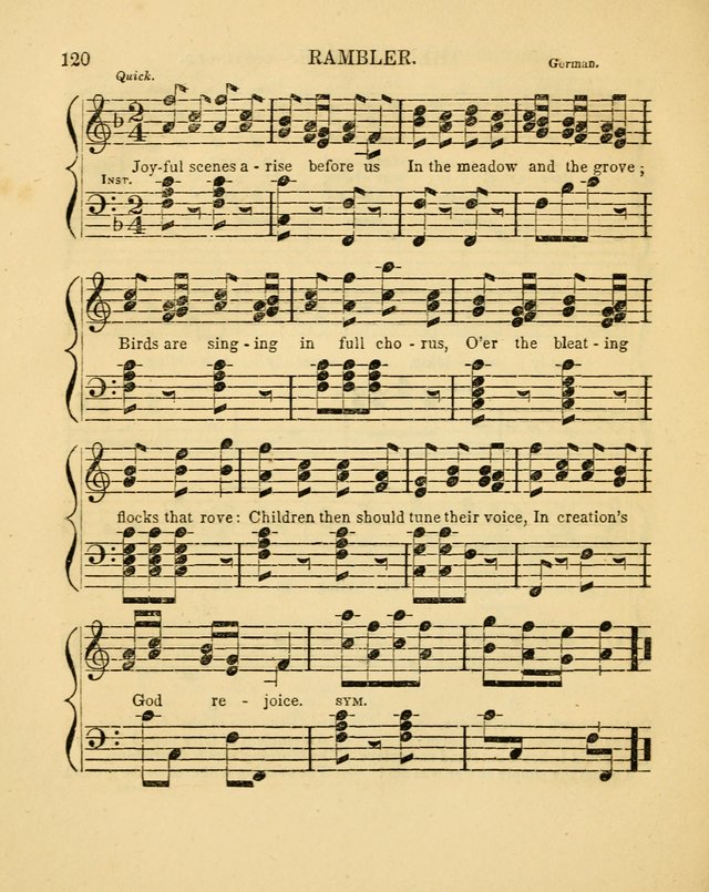 Juvenile Songs: religious, moral and sentimental, with brief exercises, adapted to the purposes of primary instruction page 120