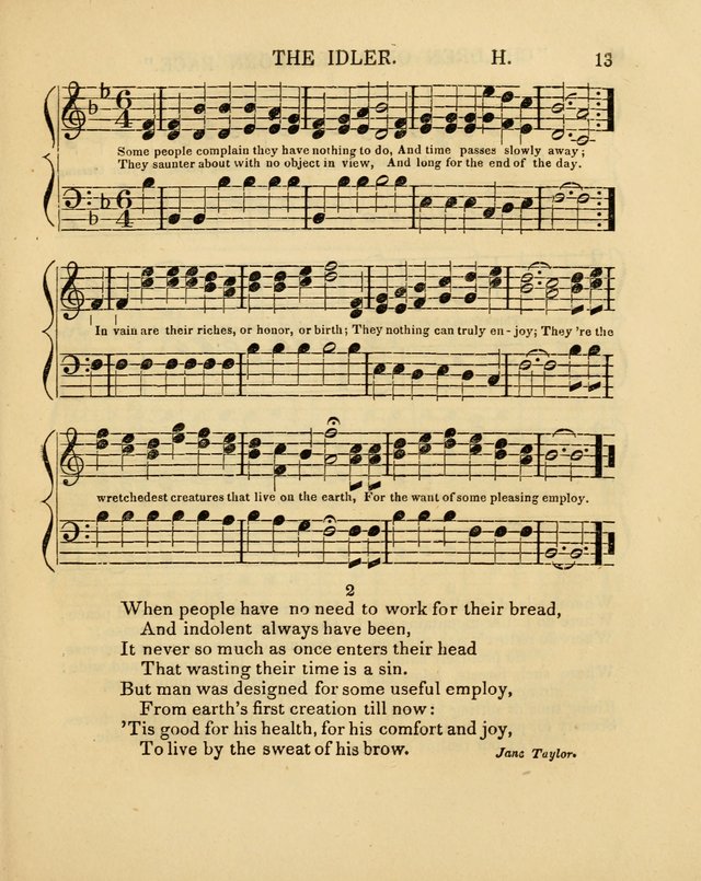 Juvenile Songs: religious, moral and sentimental, with brief exercises, adapted to the purposes of primary instruction page 13