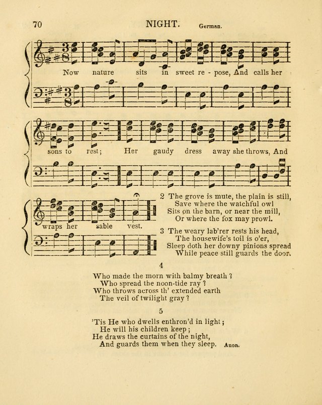 Juvenile Songs: religious, moral and sentimental, with brief exercises, adapted to the purposes of primary instruction page 70