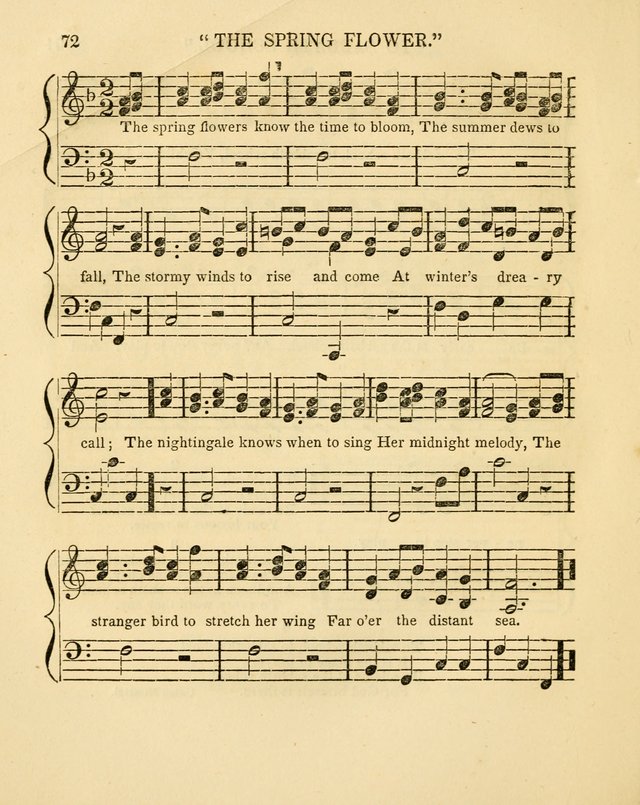 Juvenile Songs: religious, moral and sentimental, with brief exercises, adapted to the purposes of primary instruction page 72