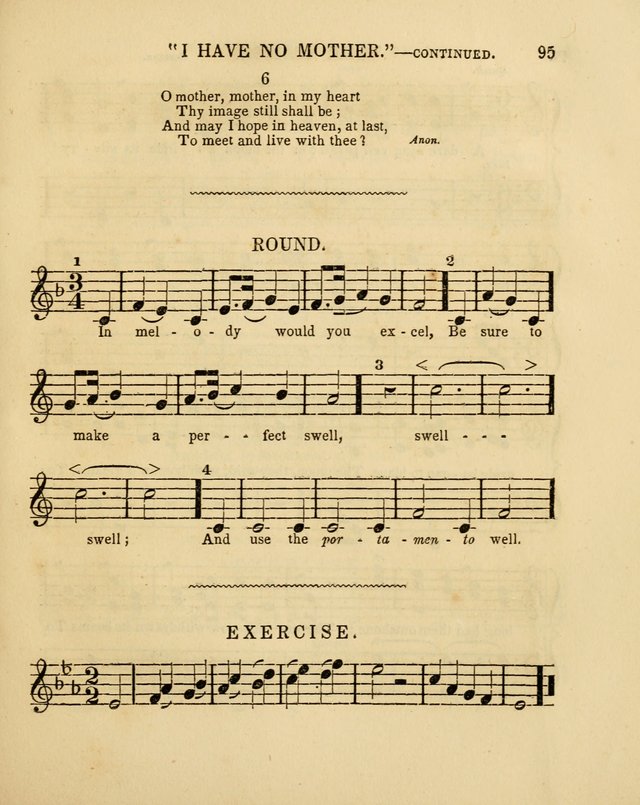 Juvenile Songs: religious, moral and sentimental, with brief exercises, adapted to the purposes of primary instruction page 95