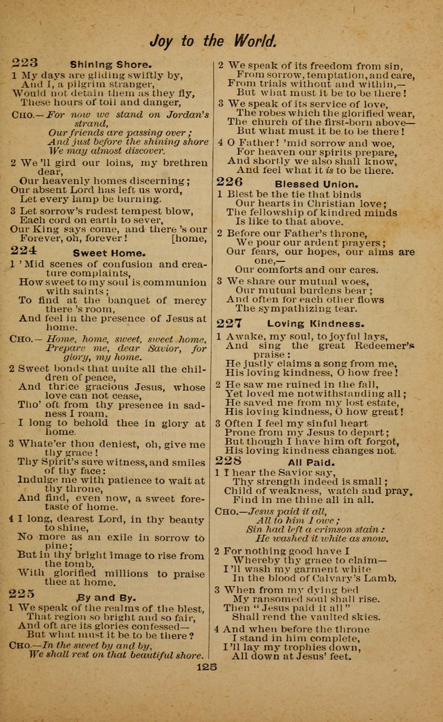 Joy to the World: or, sacred songs for gospel meetings page 125