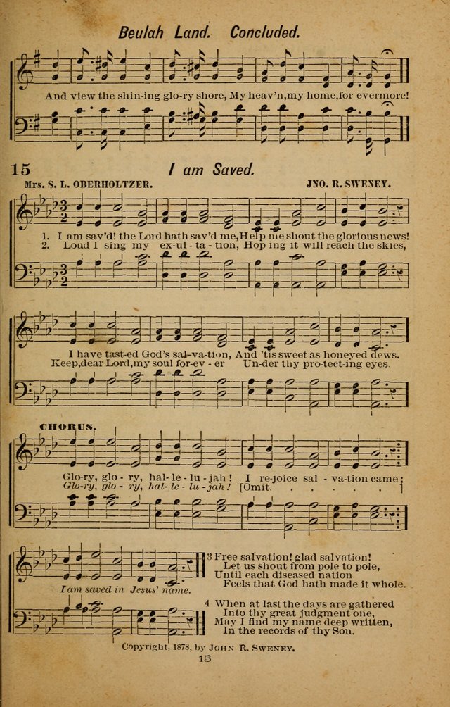 Joy to the World: or, sacred songs for gospel meetings page 15