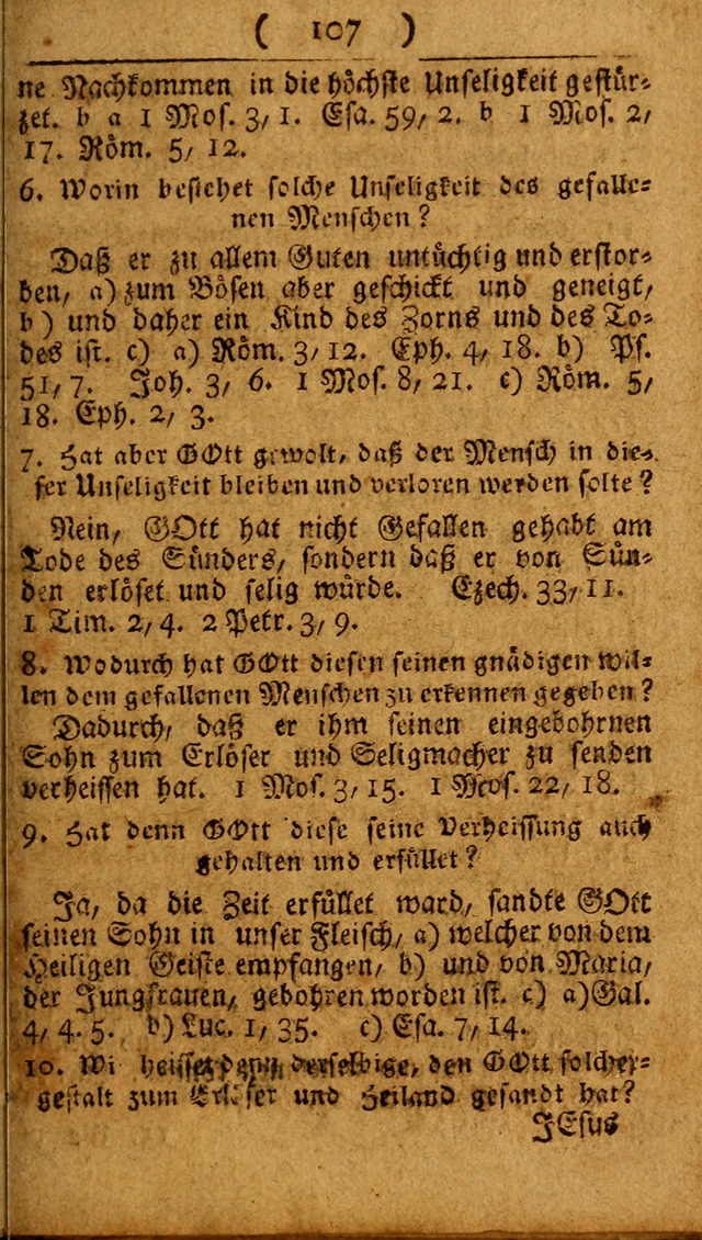 Kleine catechismus des D. Martin Luthers: nebst den gewoÌˆhulichen Morgen-Zisch- und Abend-Gebeten ; welchem die ordnung des heils ... wie auch ... d page 107