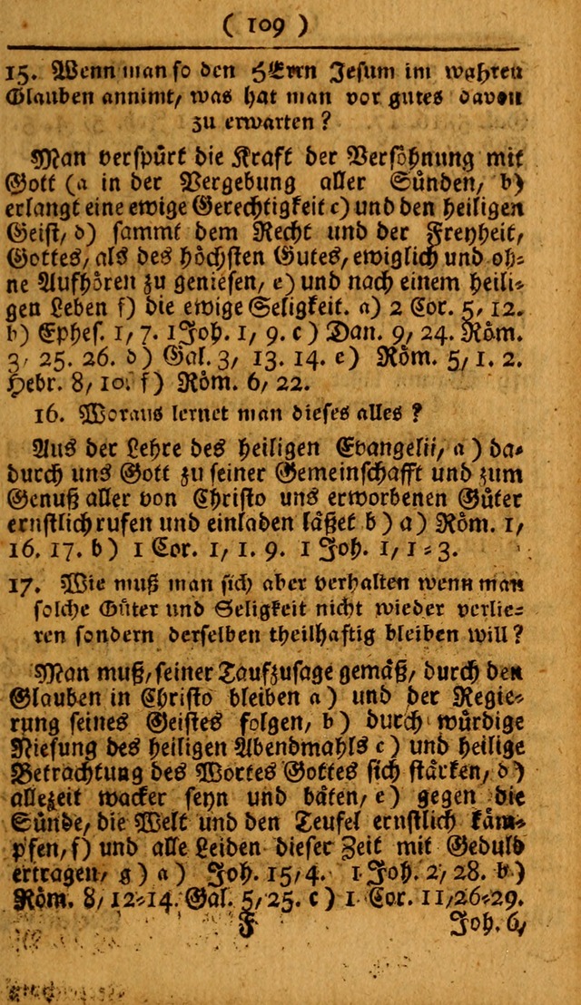 Kleine catechismus des D. Martin Luthers: nebst den gewoÌˆhulichen Morgen-Zisch- und Abend-Gebeten ; welchem die ordnung des heils ... wie auch ... d page 109