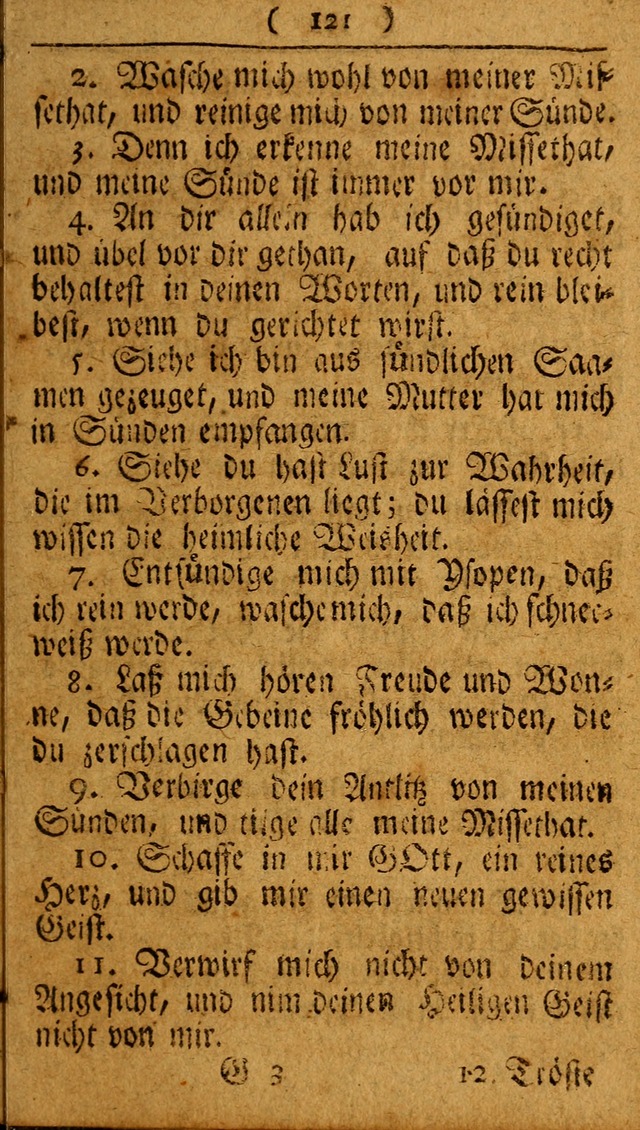 Kleine catechismus des D. Martin Luthers: nebst den gewoÌˆhulichen Morgen-Zisch- und Abend-Gebeten ; welchem die ordnung des heils ... wie auch ... d page 121