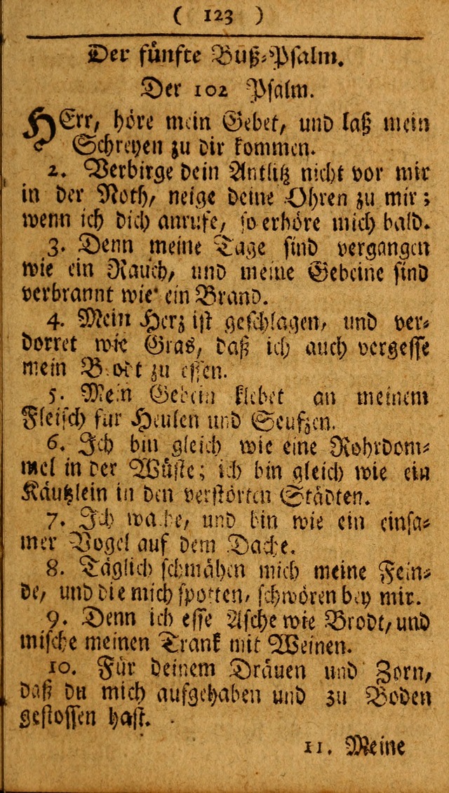 Kleine catechismus des D. Martin Luthers: nebst den gewoÌˆhulichen Morgen-Zisch- und Abend-Gebeten ; welchem die ordnung des heils ... wie auch ... d page 123