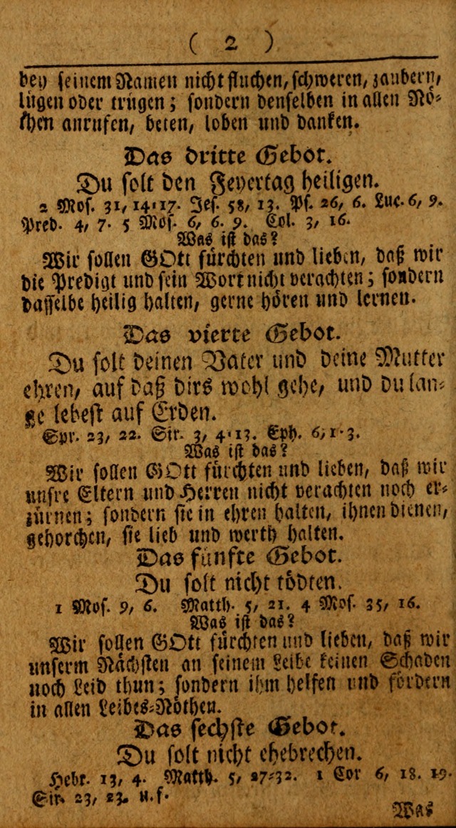 Kleine catechismus des D. Martin Luthers: nebst den gewoÌˆhulichen Morgen-Zisch- und Abend-Gebeten ; welchem die ordnung des heils ... wie auch ... d page 2