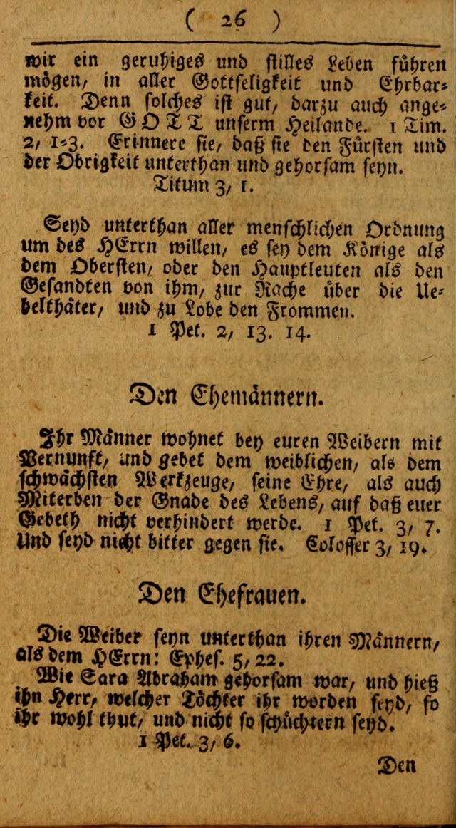 Kleine catechismus des D. Martin Luthers: nebst den gewoÌˆhulichen Morgen-Zisch- und Abend-Gebeten ; welchem die ordnung des heils ... wie auch ... d page 26