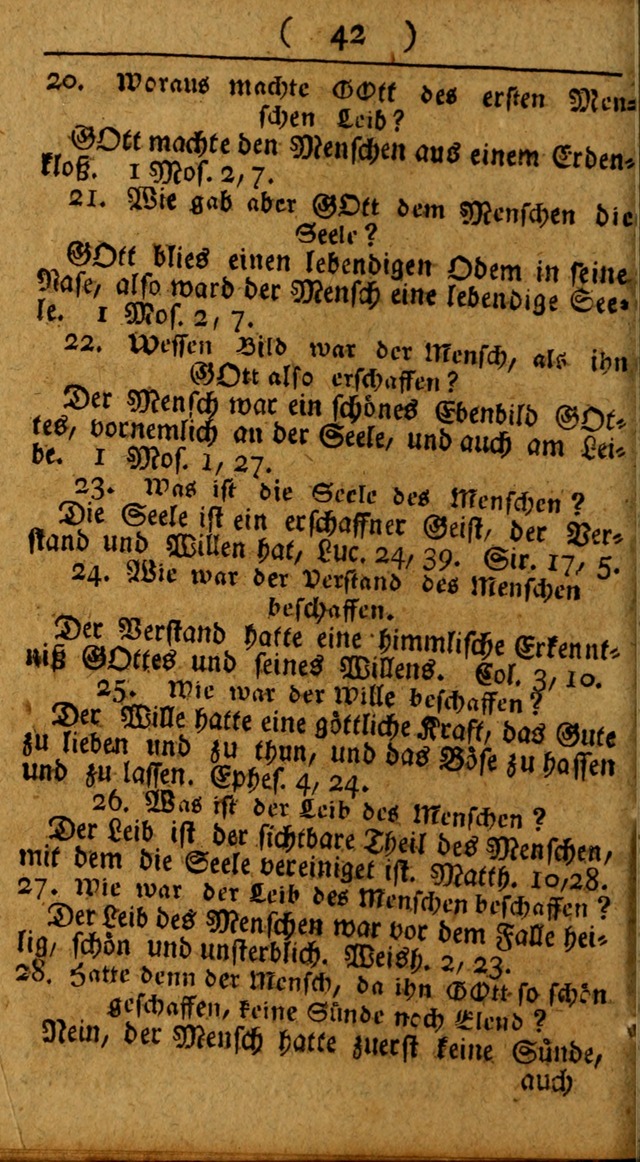 Kleine catechismus des D. Martin Luthers: nebst den gewoÌˆhulichen Morgen-Zisch- und Abend-Gebeten ; welchem die ordnung des heils ... wie auch ... d page 42