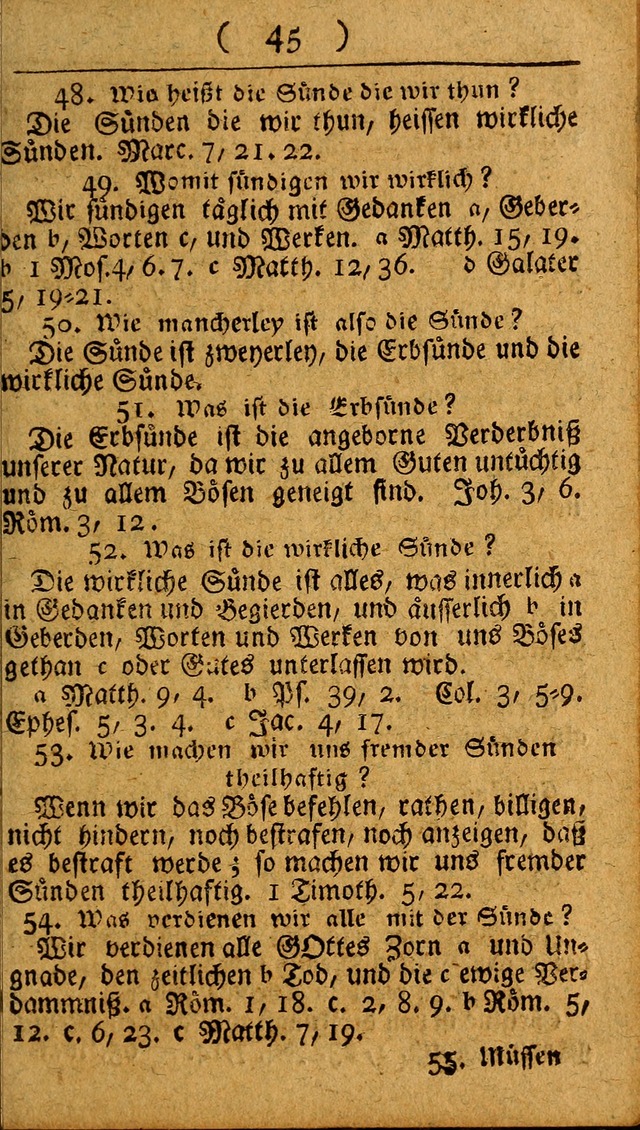 Kleine catechismus des D. Martin Luthers: nebst den gewoÌˆhulichen Morgen-Zisch- und Abend-Gebeten ; welchem die ordnung des heils ... wie auch ... d page 45
