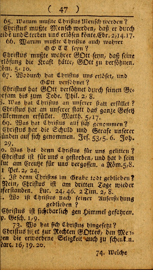 Kleine catechismus des D. Martin Luthers: nebst den gewoÌˆhulichen Morgen-Zisch- und Abend-Gebeten ; welchem die ordnung des heils ... wie auch ... d page 47