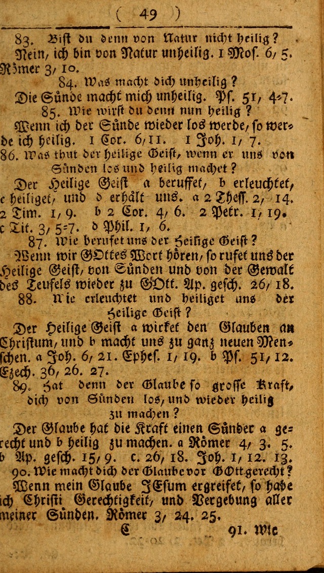 Kleine catechismus des D. Martin Luthers: nebst den gewoÌˆhulichen Morgen-Zisch- und Abend-Gebeten ; welchem die ordnung des heils ... wie auch ... d page 49
