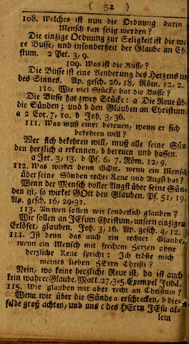 Kleine catechismus des D. Martin Luthers: nebst den gewoÌˆhulichen Morgen-Zisch- und Abend-Gebeten ; welchem die ordnung des heils ... wie auch ... d page 52