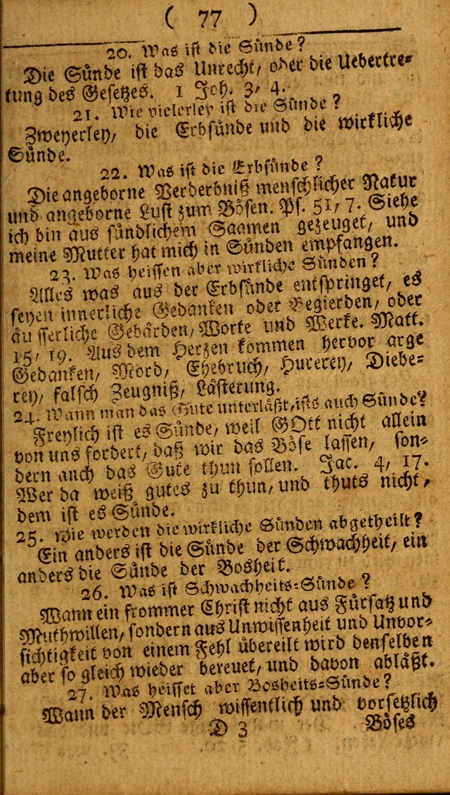 Kleine catechismus des D. Martin Luthers: nebst den gewoÌˆhulichen Morgen-Zisch- und Abend-Gebeten ; welchem die ordnung des heils ... wie auch ... d page 77