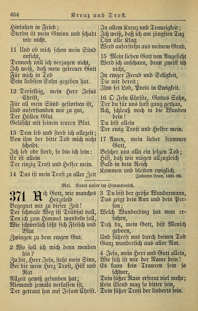 Kirchenbuch für Evangelisch-Lutherische Gemeinden page 654