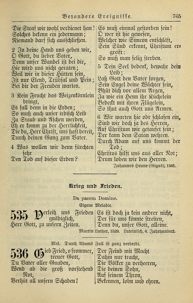 Kirchenbuch für Evangelisch-Lutherische Gemeinden page 765