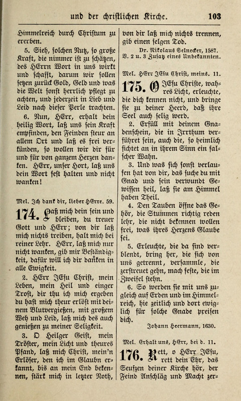 Kirchen-Gesangbuch: für Evangelisch-Lutherische Gemeinden ungeänderter Aubsburgischer Confession page 103