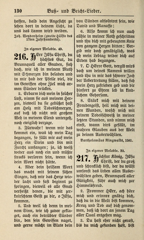 Kirchen-Gesangbuch: für Evangelisch-Lutherische Gemeinden ungeänderter Aubsburgischer Confession page 130