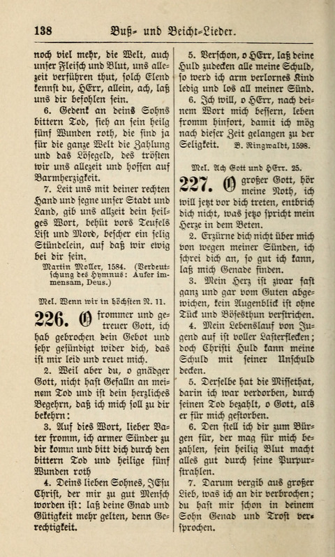 Kirchen-Gesangbuch: für Evangelisch-Lutherische Gemeinden ungeänderter Aubsburgischer Confession page 138