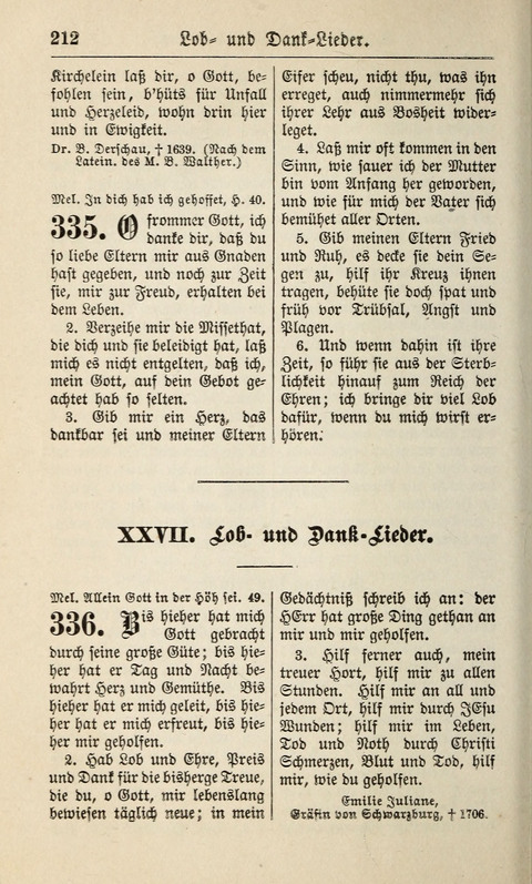 Kirchen-Gesangbuch: für Evangelisch-Lutherische Gemeinden ungeänderter Aubsburgischer Confession page 212