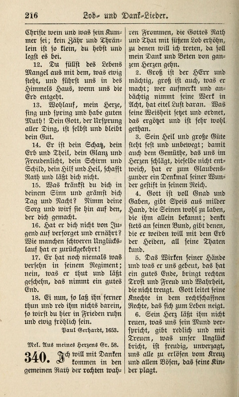 Kirchen-Gesangbuch: für Evangelisch-Lutherische Gemeinden ungeänderter Aubsburgischer Confession page 216