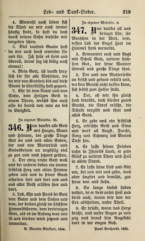 Kirchen-Gesangbuch: für Evangelisch-Lutherische Gemeinden ungeänderter Aubsburgischer Confession page 219