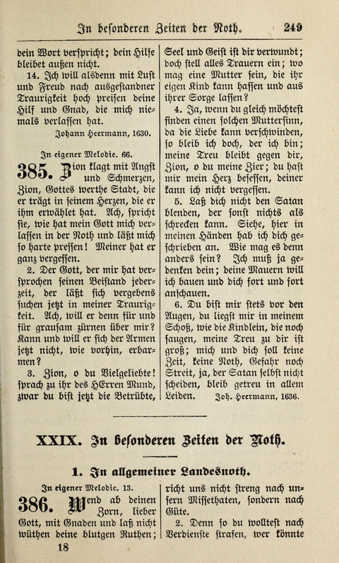 Kirchen-Gesangbuch: für Evangelisch-Lutherische Gemeinden ungeänderter Aubsburgischer Confession page 249