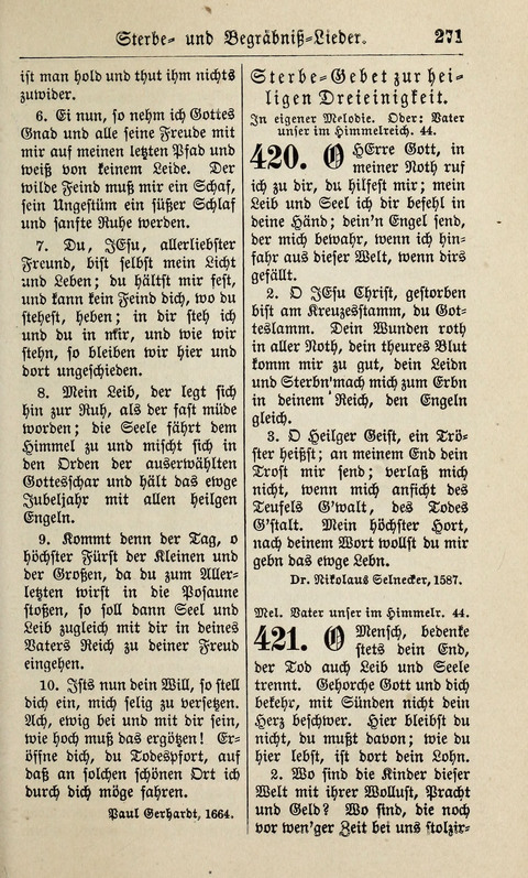 Kirchen-Gesangbuch: für Evangelisch-Lutherische Gemeinden ungeänderter Aubsburgischer Confession page 271
