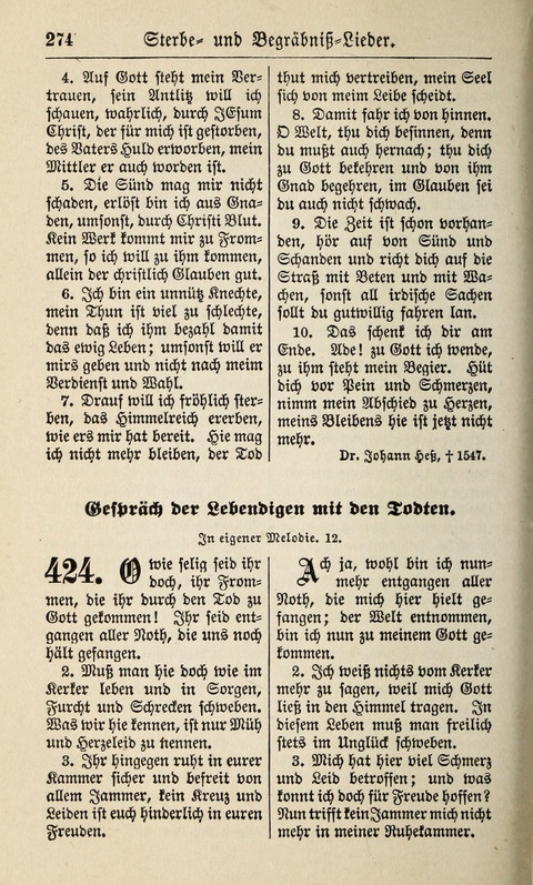 Kirchen-Gesangbuch: für Evangelisch-Lutherische Gemeinden ungeänderter Aubsburgischer Confession page 274