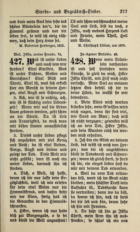 Kirchen-Gesangbuch: für Evangelisch-Lutherische Gemeinden ungeänderter Aubsburgischer Confession page 277