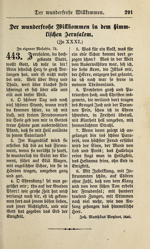 Kirchen-Gesangbuch: für Evangelisch-Lutherische Gemeinden ungeänderter Aubsburgischer Confession page 291