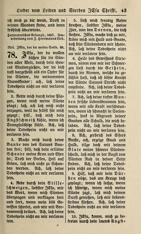 Kirchen-Gesangbuch: für Evangelisch-Lutherische Gemeinden ungeänderter Aubsburgischer Confession page 43