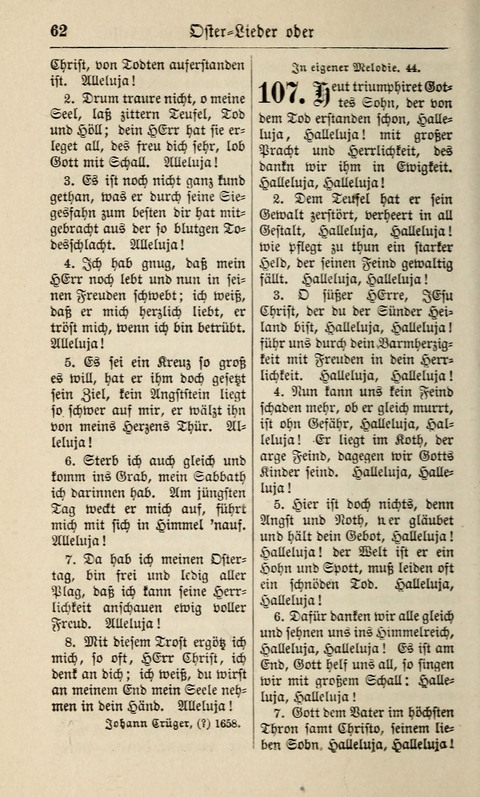 Kirchen-Gesangbuch: für Evangelisch-Lutherische Gemeinden ungeänderter Aubsburgischer Confession page 62