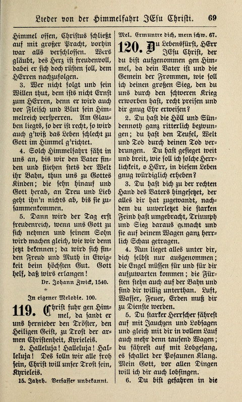 Kirchen-Gesangbuch: für Evangelisch-Lutherische Gemeinden ungeänderter Aubsburgischer Confession page 69