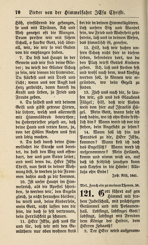 Kirchen-Gesangbuch: für Evangelisch-Lutherische Gemeinden ungeänderter Aubsburgischer Confession page 70