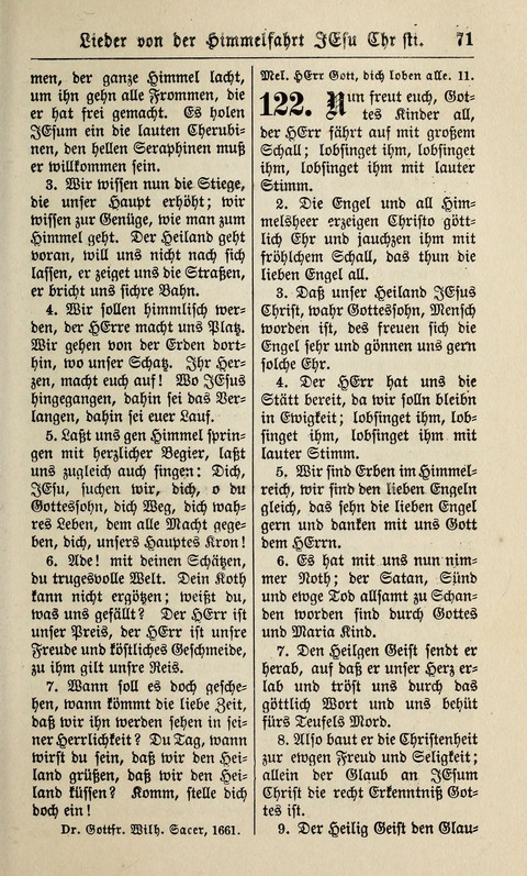 Kirchen-Gesangbuch: für Evangelisch-Lutherische Gemeinden ungeänderter Aubsburgischer Confession page 71