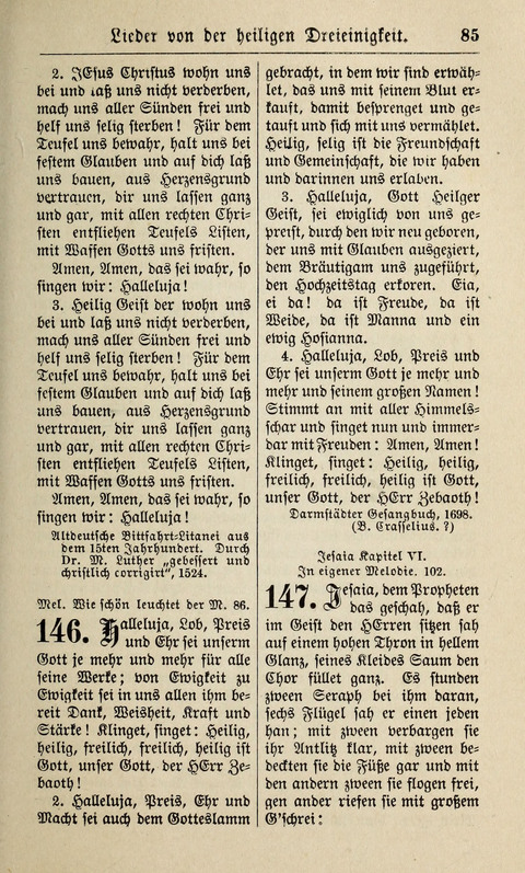 Kirchen-Gesangbuch: für Evangelisch-Lutherische Gemeinden ungeänderter Aubsburgischer Confession page 85