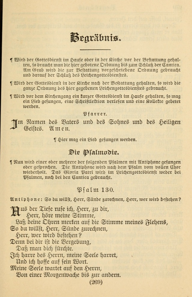 Kirchenbuch für Evangelisch-Lutherische Gemeinden page 269